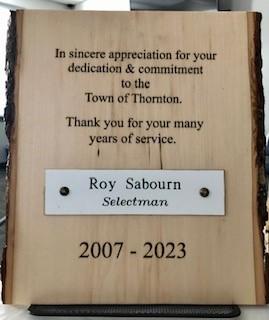 Roy's plaque